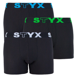 3PACK pánské boxerky Styx long sportovní guma černé (U9606162)