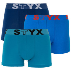 3PACK pánské boxerky Styx sportovní guma modré (G9676869)