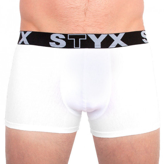 3PACK pánské boxerky Styx sportovní guma nadrozměr bílé (R10616161)