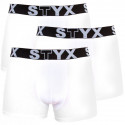 3PACK pánské boxerky Styx sportovní guma nadrozměr bílé (R10616161)