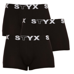 3PACK pánské boxerky Styx sportovní guma černé (G9606060)