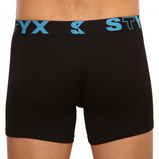 3PACK pánské boxerky Styx long sportovní guma černé (U9606162)