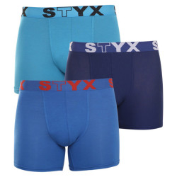 3PACK pánské boxerky Styx long sportovní guma modré (U9676869)