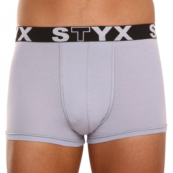 3PACK pánské boxerky Styx sportovní guma šedé (G10676767)