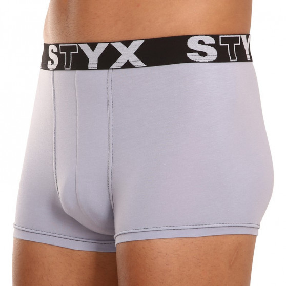 3PACK pánské boxerky Styx sportovní guma šedé (G10676767)