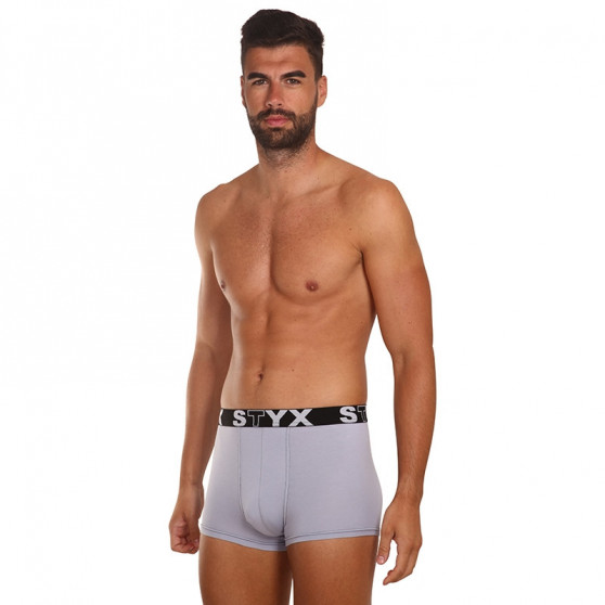 3PACK pánské boxerky Styx sportovní guma šedé (G10676767)