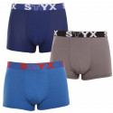 3PACK pánské boxerky Styx sportovní guma vícebarevné (G9676863)