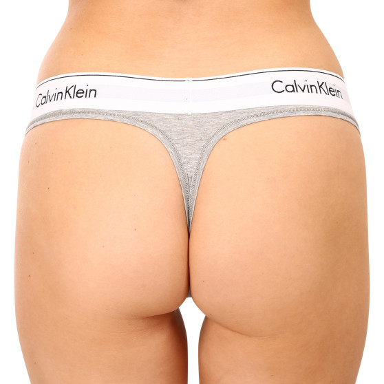 Dámská tanga Calvin Klein šedá (F3786E-020)