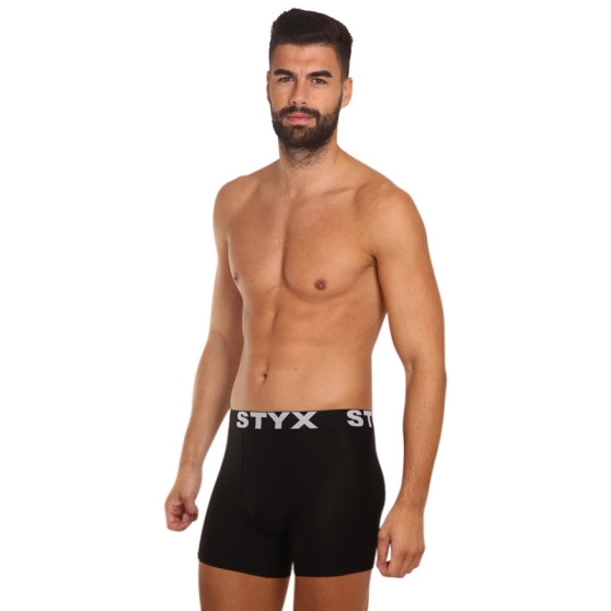 5PACK pánské boxerky Styx sportovní guma černé (5G960)