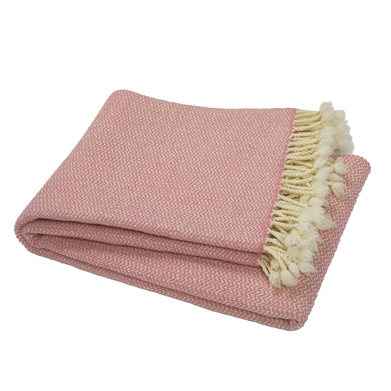 Vlněná merino deka Marina růžová (BAL011)