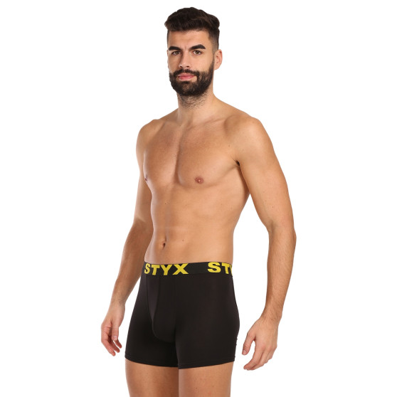 10PACK pánské boxerky Styx long sportovní guma černé (10U9601)