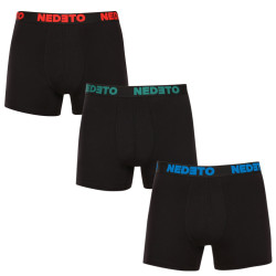 3PACK pánské boxerky Nedeto černé (3NB003b)