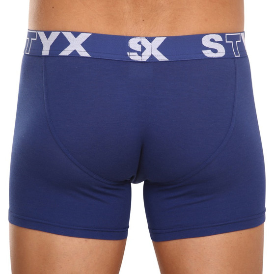 3PACK pánské boxerky Styx long sportovní guma modré (3U968)