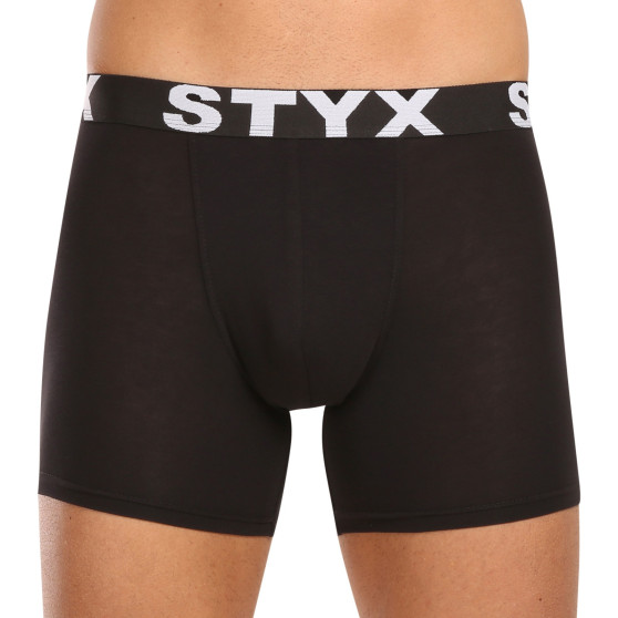 5PACK pánské boxerky Styx long sportovní guma černé (5U9601)