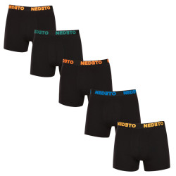 5PACK pánské boxerky Nedeto černé (5NB003)