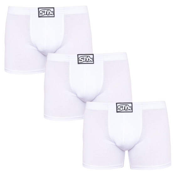 3PACK pánské boxerky Styx long klasická guma bílé (3F1061)