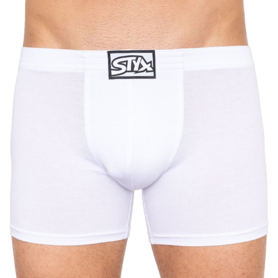 3PACK pánské boxerky Styx long klasická guma bílé (3F1061)