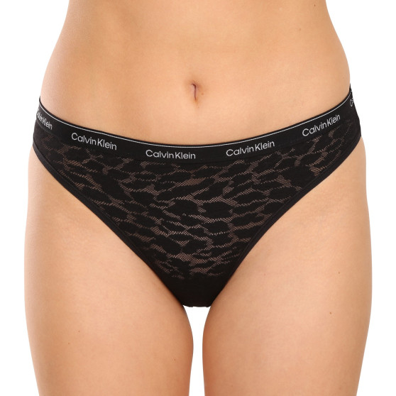 3PACK dámské kalhotky Calvin Klein černé (QD3588E-001)