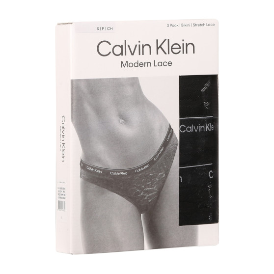 3PACK dámské kalhotky Calvin Klein černé (QD3588E-001)