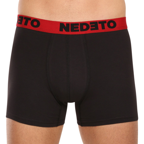 7PACK pánské boxerky Nedeto černé (7NB002b)