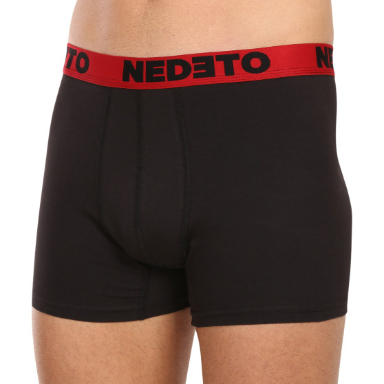 7PACK pánské boxerky Nedeto černé (7NB002b)