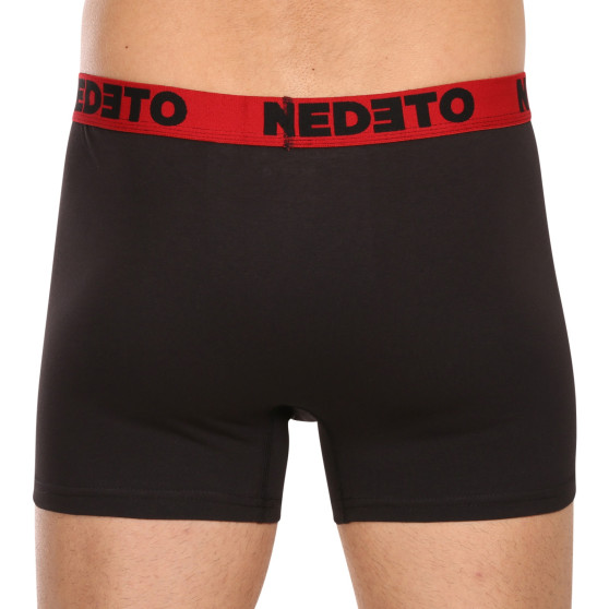 7PACK pánské boxerky Nedeto černé (7NB002b)