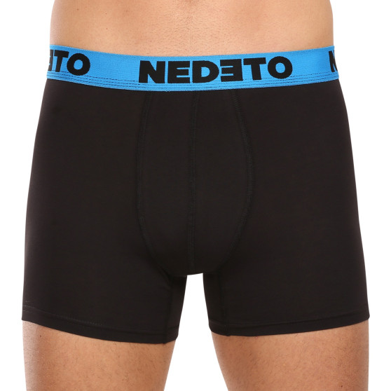 7PACK pánské boxerky Nedeto černé (7NB002b)