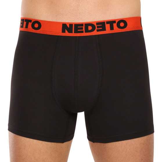 7PACK pánské boxerky Nedeto černé (7NB002b)