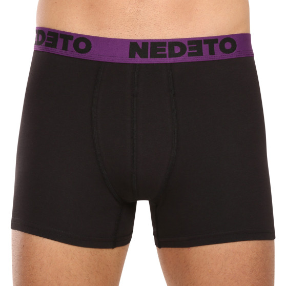 7PACK pánské boxerky Nedeto černé (7NB002b)