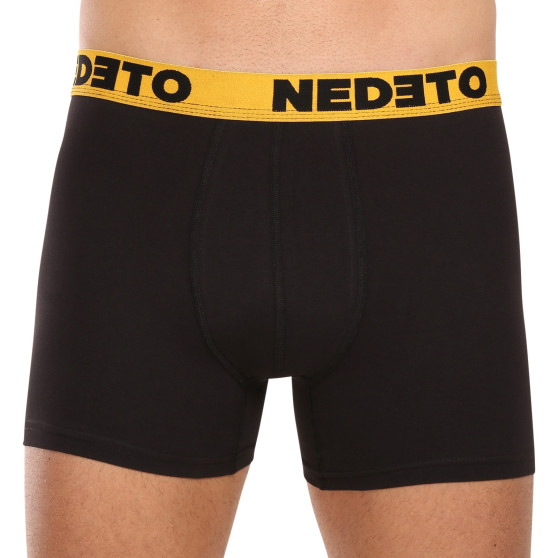 7PACK pánské boxerky Nedeto černé (7NB002b)