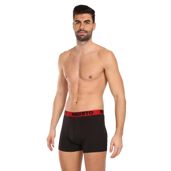 7PACK pánské boxerky Nedeto černé (7NB002b)