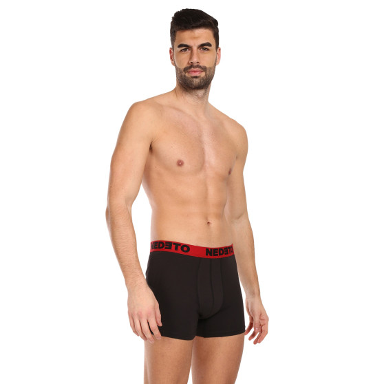 7PACK pánské boxerky Nedeto černé (7NB002b)