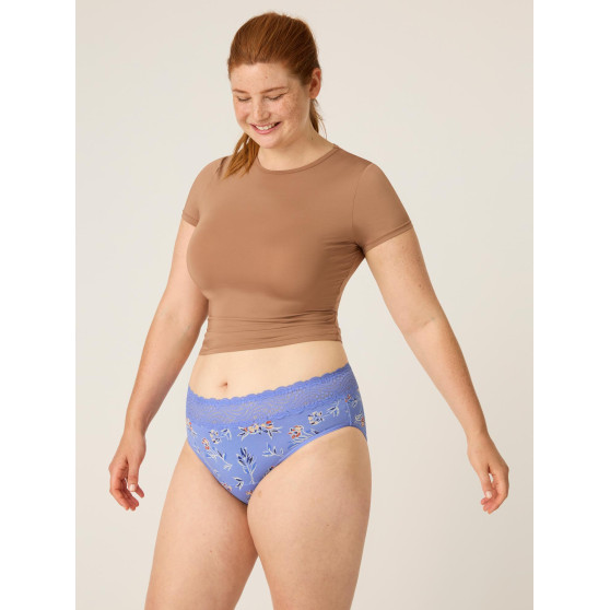 Menstruační kalhotky Modibodi Sensual Hi-Waist Bikini Moderate-Heavy Bouquet Blue (MODI4038BB)