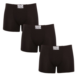 3PACK pánské boxerky Styx long klasická guma černé (F9606060)