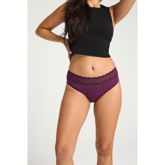 Menstruační kalhotky Modibodi Sensual Hi-Waist Bikini Moderate-Heavy Raisin Purple (MODI4038RP)