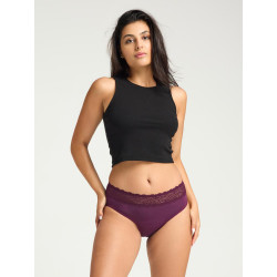 Menstruační kalhotky Modibodi Sensual Hi-Waist Bikini Moderate-Heavy Raisin Purple (MODI4038RP)