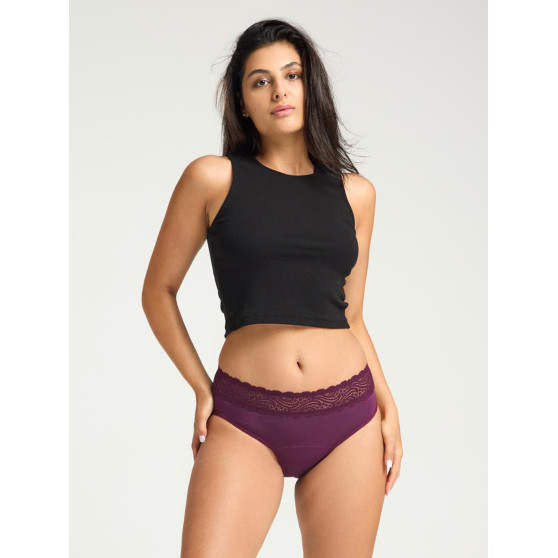 Menstruační kalhotky Modibodi Sensual Hi-Waist Bikini Moderate-Heavy Raisin Purple (MODI4038RP)