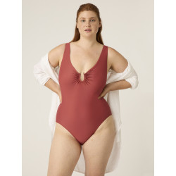 Menstruační plavky Modibodi High V Neck One Piece Sahara Red (MODI4370SR)