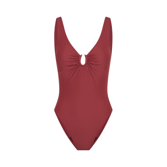 Menstruační plavky Modibodi High V Neck One Piece Sahara Red (MODI4370SR)