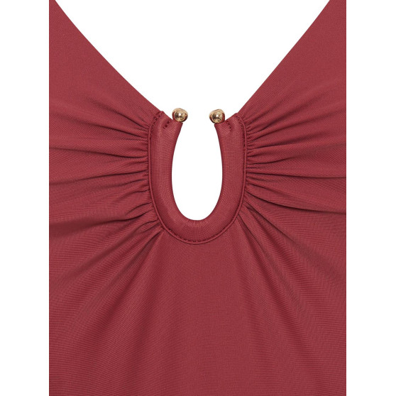 Menstruační plavky Modibodi High V Neck One Piece Sahara Red (MODI4370SR)