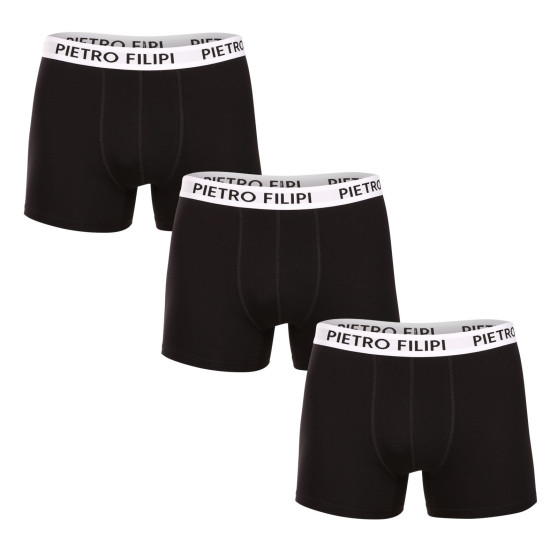 3PACK pánské boxerky Pietro Filipi černé (3BCL003)