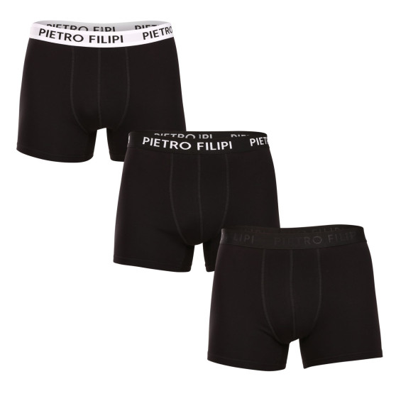 3PACK pánské boxerky Pietro Filipi černé (3BCL004)