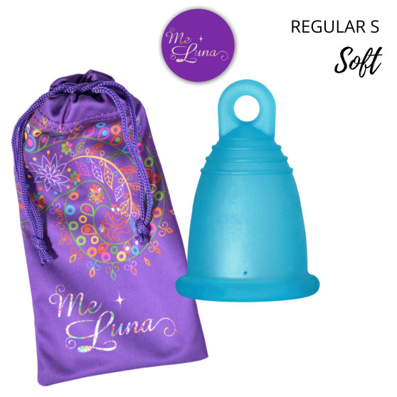 Menstruační kalíšek Me Luna Soft S s očkem tyrkysová (MELU012)