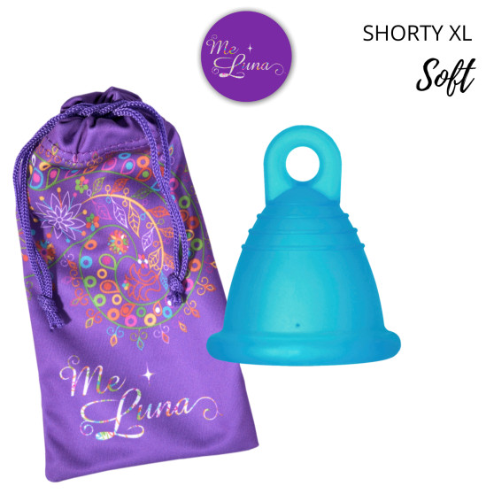 Menstruační kalíšek Me Luna Soft XL Shorty s očkem tyrkysová (MELU100)