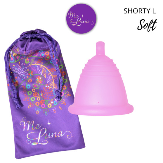 Menstruační kalíšek Me Luna Soft L Shorty s kuličkou růžová (MELU087)