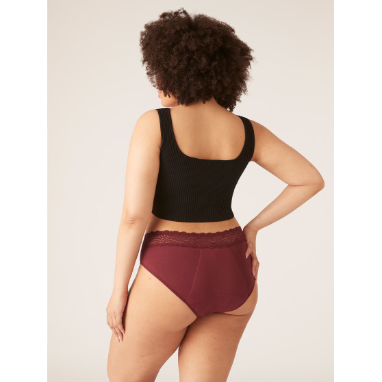 Menstruační kalhotky Modibodi Sensual Hi-Waist Bikini Heavy-Overnight Merlot Red - VYBALENÉ (MODI4040MRVYB)