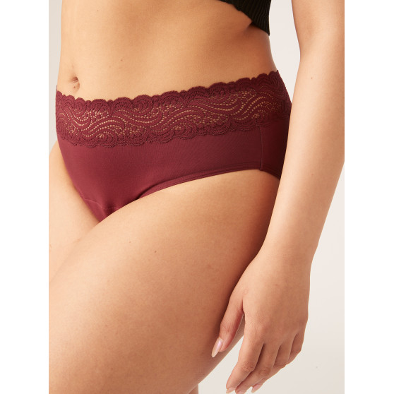 Menstruační kalhotky Modibodi Sensual Hi-Waist Bikini Heavy-Overnight Merlot Red - VYBALENÉ (MODI4040MRVYB)