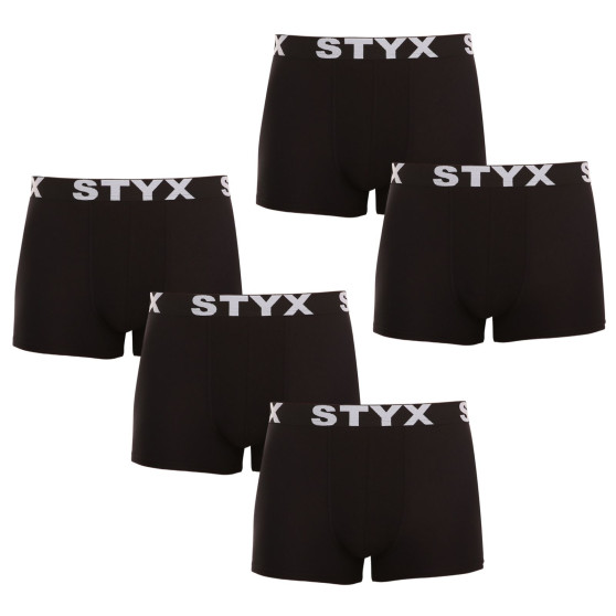 5PACK pánské boxerky Styx sportovní guma černé (5G960)