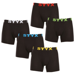 5PACK pánské boxerky Styx long sportovní guma černé (5U9601)