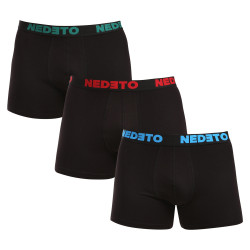 3PACK pánské boxerky Nedeto černé (3NB003b)